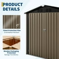 thumbnail image 4 of Garvee 6 x 4 ft Outdoor Garden Storage Shed,Steel Tool Storage Shed with Lockable Double Door,Brown, 4 of 8