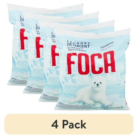 (4 pack) Foca Laundry Detergent, Household Use, All Ages, Biodegradable & Phosphate-Free, Powder Detergent with Anionic Surfactant, 176.36 oz