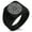 Black, variant on Stainless Steel Hecate Greek Goddess of Magic Geometric Pattern Biker Style Polished Ring