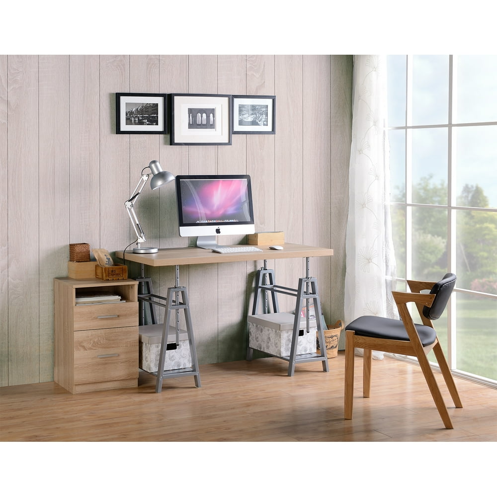 OS Home and Office Adjustable Height Writing Desk with Sturdy Metal