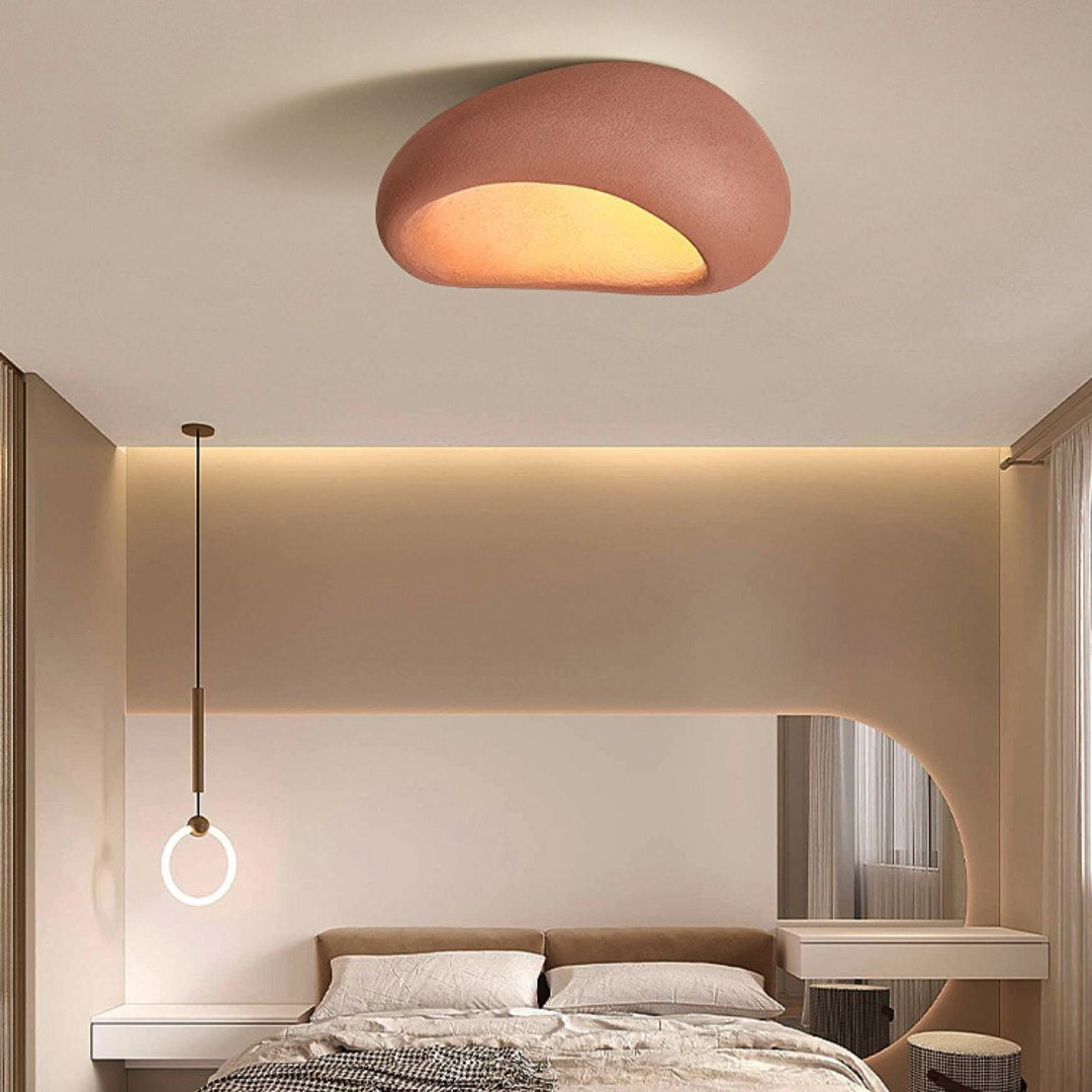 Arturesthome Wabi-sabi Style Resin Ceiling Lamp Japanese Style Master Bedroom Ceiling Light