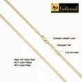 thumbnail image 4 of Au Naturale Solid 14k Yellow Gold Mariner Link Chain Anklet (2.6 mm, 10 inch), 4 of 7