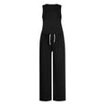 thumbnail image 5 of UAMVSH Women's 2 Piece Outfits Sleeveless Matching Sweatsuit Sets Slim Fit Tank Tops Wide Leg Drawstring Pants with Pockets Tracksuits(Small,Black), 5 of 5