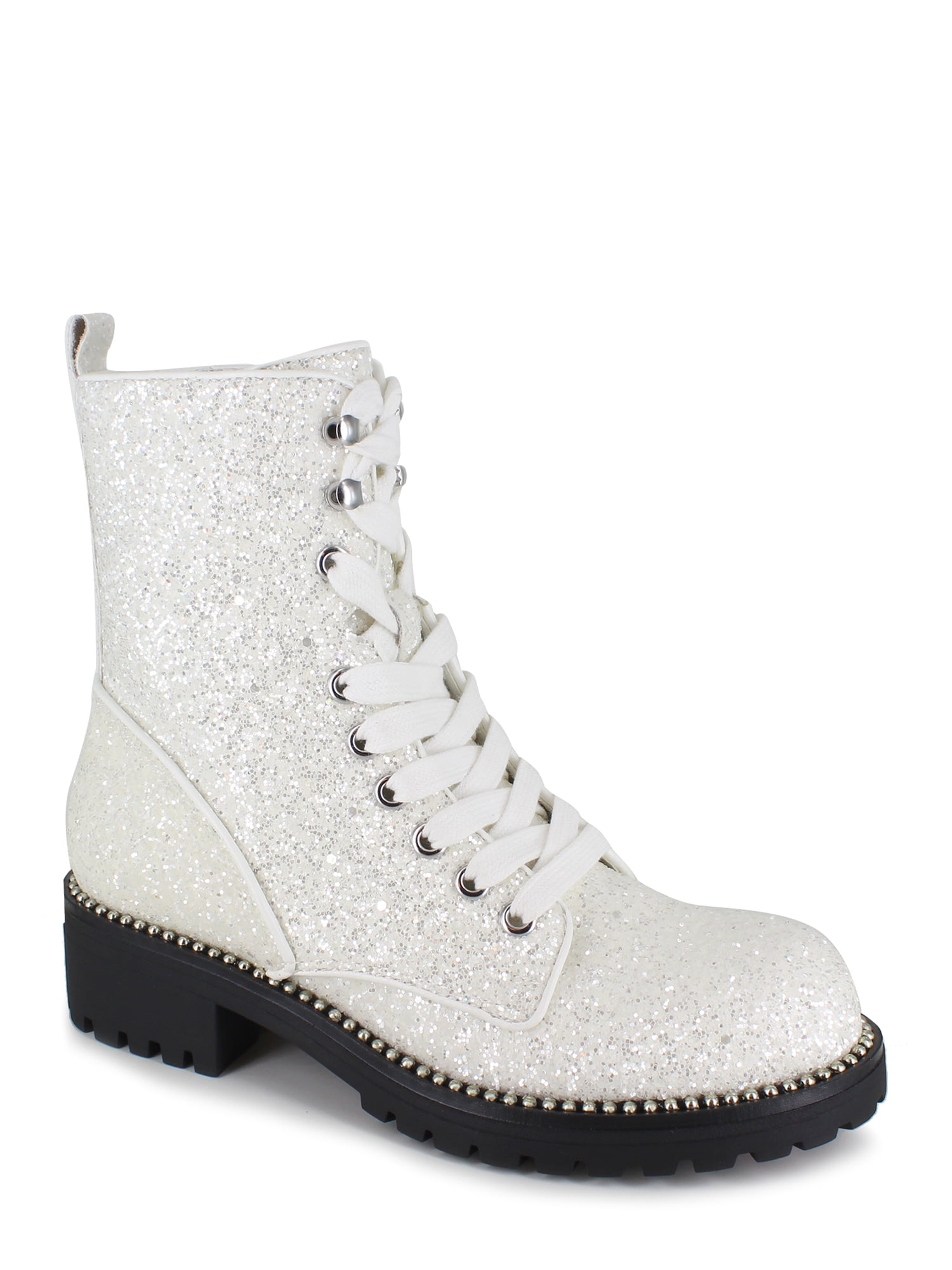 PORTLAND by Portland Boot Company Women's Glitter Lace Up Boot