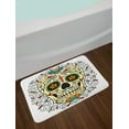 thumbnail image 2 of Sugar Skull Bath Mat, Catrina Calavera Featured Figure Ornaments Macabre Remember the Dead Theme, Non-Slip Plush Mat Bathroom Kitchen Laundry Room Decor, 29.5 X 17.5 Inches, Multicolor, Ambesonne, 2 of 2
