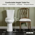 thumbnail image 2 of HOROW Two-Piece Elongated Single Flush Toilet 19 Inch 1.28 GPF 12" Rough In with SoftClose Seat, 2 of 9