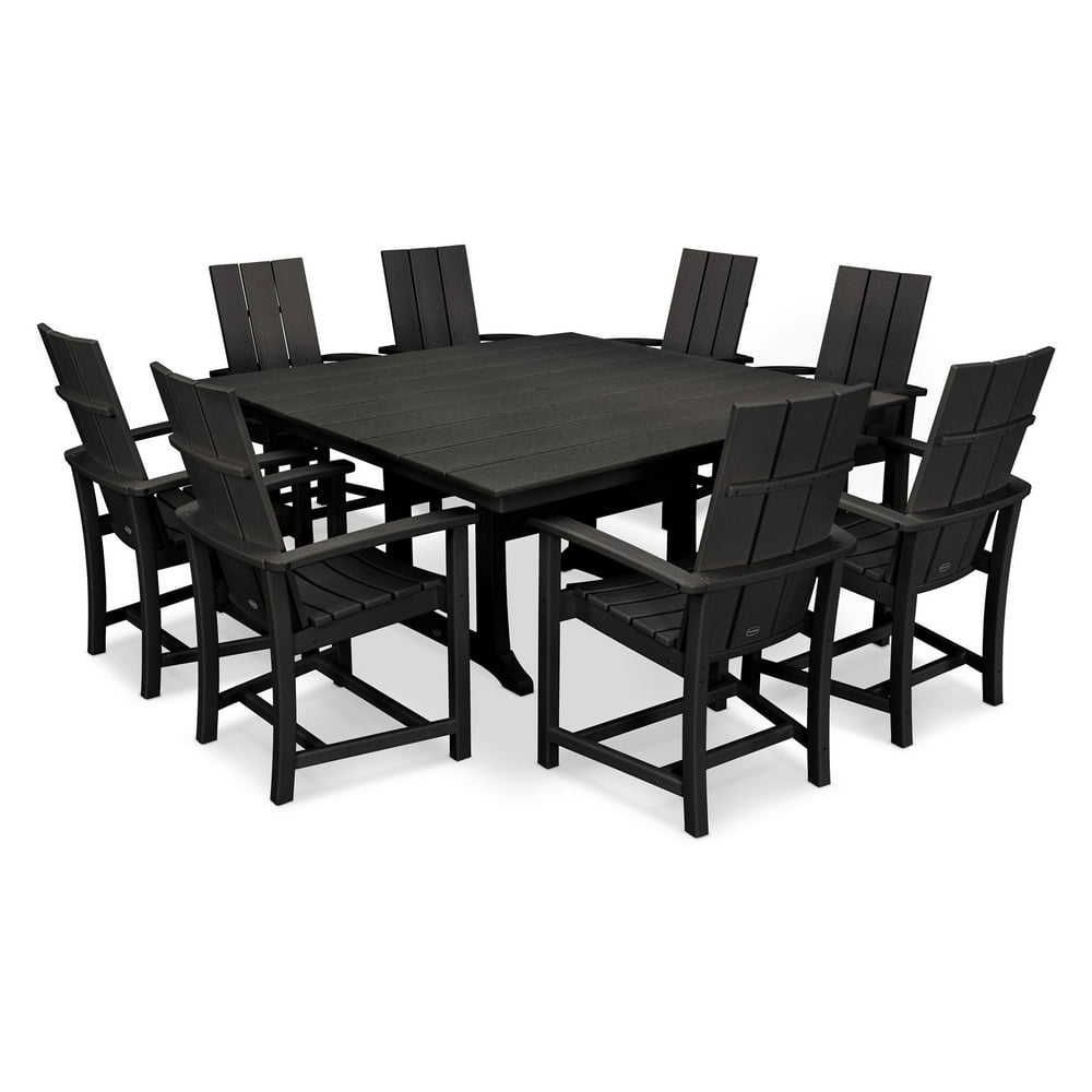POLYWOOD® Modern Trio Farmhouse Recycled Plastic 9 Piece Adirondack