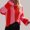 Red, variant on IMENGL Striped bell sleeve pullover sweater, Red M, Size M-XL