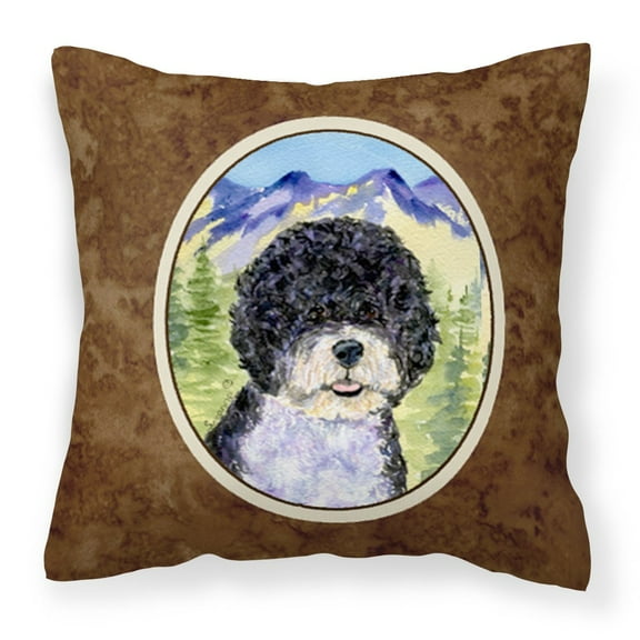 Carolines Treasures SS8303PW1414 Portuguese Water Dog Fabric Decorative Pillow, 14Hx14W, multicolor