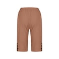 thumbnail image 7 of KDDYLITQ Womens Capri Pants Straight Leg Knee-Length Workout Joggers Elastic High Waisted Cotton Linen Office Bottoms Summer Loose Fit Running Sweat Pants with Pockets Rose Gold S, 7 of 7