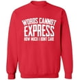 thumbnail image 2 of OXI Crewneck Sweatshirt - Woros Cannot Express, Basic Casual Sweatshirts for Men's and Women Fleece Sweatshirt Long Sleeve - Red X-Large, 2 of 2