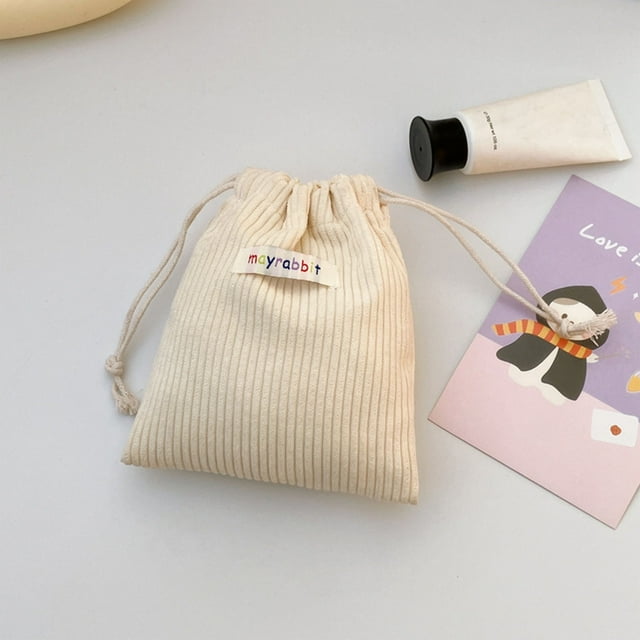 Organisateur de Cheveux Élastique en Velours Côtelé Fragment Bouche Enveloppe Rouge Sac de Rangement Cosmétique Portable