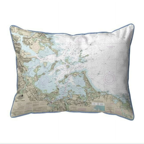 Betsy Drake ZP13270BH 20 x 24 in. Boston Harbor, MA Nautical Map Extra Large Zippered Indoor & Outdoor Pillow