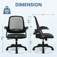 thumbnail image 2 of CELTOSS Ergonomic Office Chair, Flip-Up Arms, Adjustable Lumbar Support, Black, 2 of 10