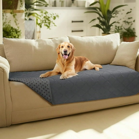 100 Waterproof Couch Cover Blanket for Dogs AntiSlip Pet Couch Protector Sofa Mat Puppy Cat with NonSlip Bottom Grey 30x70 Inch