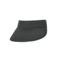 thumbnail image 3 of Time and Tru Women's Straw Visor Hat, Black, 3 of 3