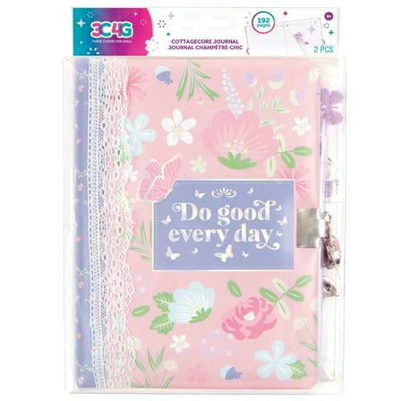 Three Cheers For Girls Cottagecore Floral Locking Journal with Butterfly Charm Pen, Sketch & Doodle, Ages 6 