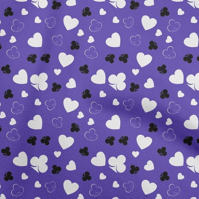 oneOone Velvet Purplish Blue Fabric Poker Card Sewing Craft Projects Fabric Prints By Yard 58 Inch Wide