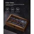 thumbnail image 5 of SONGMICS Caja para Relojes, Caja para Relojes con 12 Ranuras, Caja Organizadora para Relojes de Madera Maciza con Tapa de Vidrio, Vitrina para Relojes con Almohadas Extraíbles, Regalo para Sus Seres Q, 5 of 5