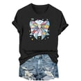 thumbnail image 2 of Otvok Women's Graphic T Shirts Short Sleeve Plaid Bunny Print Tops Summer 2026 Loose Fit Casual Tee Clothes Fashion Outfits Blouse, 2 of 6