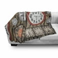 thumbnail image 3 of Clock Soft Flannel Fleece Throw Blanket, Antique Clocks on the Wall Instruments of Time Vintage Design Pattern Artwork, Cozy Plush for Indoor and Outdoor Use, 50" x 60", Brown and Red, by Ambesonne, 3 of 6