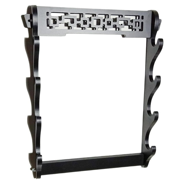 Decodeary 2/3/4 Tier Holder Wall Mounted Samurai Stand Display Flute Rack 2 Tiers Black 4 Tiers