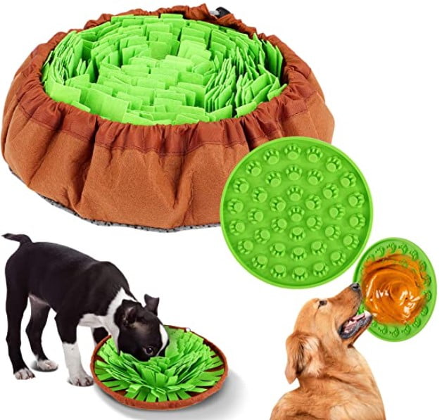 1pc Pet Snuffle Mat, Christmas Elements Dog Interactive Toys, Feeding Bowl  With Non-slip Bottom And Slow Eating Plate For Dogs