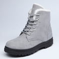 thumbnail image 4 of KEGIRLOM Women's Fashionable Casual Versatile Plus-Size Snow Boots Lightweight And Comfortable Fall And Winter Style Trendy Short Boots With Fleece Lining. Gray Size 10, 4 of 7