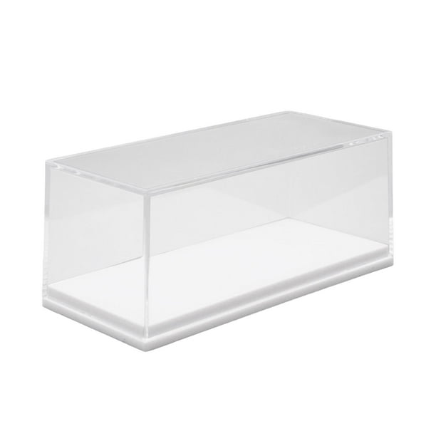 Vitrina de acrílico para colección, organizador de vitrinas de acrílico, apilable, a prueba de polvo, para modelos de coches fundidos a presión, para juguetes de coches a escala base blanca