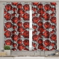 thumbnail image 2 of Ambesonne Floral Valance & Curtain, Roses Vintage Valentines, 55"x30", Red Grey Black, 2 of 6