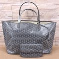 thumbnail image 5 of Bolso de mano de cuero de Pu para mujer bolso de hombro portátil de gran capacidad negro con caqui ZHCH, 5 of 5