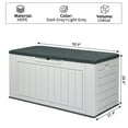 thumbnail image 6 of 150 Gallon Rectangle Durable Weatherproof Resin Deck Box Organization and Storage for Outdoor Patio and Lawn,Pool Storage Bin,Garden Storage Box,Gray,58.9" x 28.4" x 27.4", 6 of 7