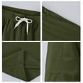 thumbnail image 4 of Zimjoy Men's Corduroy Shorts Loose Elastic Drawstring Bermuda Soft Knee Length Summer Shorts with Large Pockets, Army Green L, 4 of 5