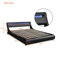 thumbnail image 7 of Queen Size Upholstered Leather Platform Bed Frame with a Hydraulic Storage System, Modern Platform Bed with LED Light Headboard, Heavy Duty Bed Frame, No Box Spring Needed, 7 of 7