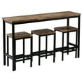 thumbnail image 6 of 4 Pieces Bar Table Set with Footrest, Modern Pub Table and Chairs Dining Set, Kitchen Counter Height Dining Table Set with 3 Bar Stools, Easy Assemble, 6 of 7