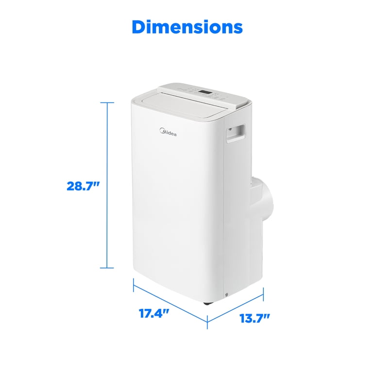 Midea 8,000 BTU SmartCool Portable Air Conditioner, For spaces up