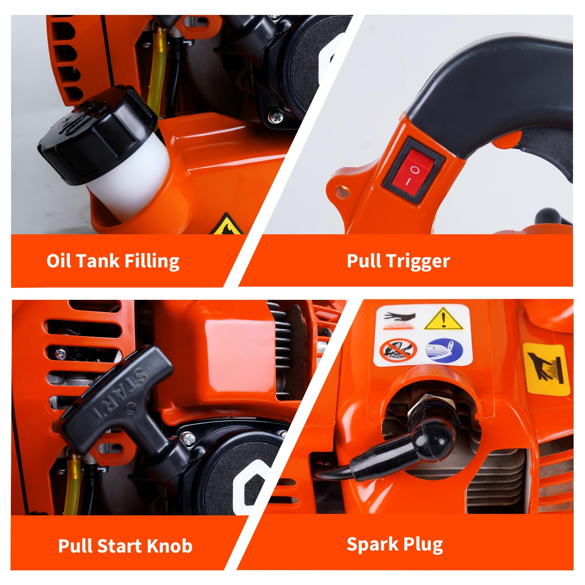Handheld Leaf Blower, Gas Powered 2-Stroke Engine Leaf Blower for Garden Yard Outdoor 28 CC, 1.1 HP, 490 CFM