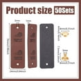 thumbnail image 2 of 50Sets Handmade Tags Imitation Leather Crochet Labels with Iron Rivet Brown Rectangle Crochet Tags for Handmade Embossed Tag for DIY Crafts Knitting Sewing Hats Purses Clothing 76mm, 2 of 8