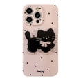 thumbnail image 6 of Korean ins polka dot cat holder suitable for iphone16 mobile phone case apple 15pro max film 13 soft 14, 6 of 11