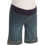 Maternity Demi-Panel Denim Banded Shorts