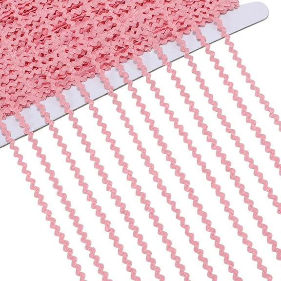 44 Yards Rick Rack Trim for Sewing RIC Rac Ribbon 1/8 inch Pink Rickrack Lace Wave Zig Zag Wave Bending Fringe Lace Trim S Shaped Woven Fabric for DIY Crafts Wedding Dress