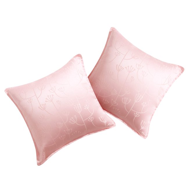 Deconovo Designer Series Jacquard Cushion Cover for Sala de estar Floral Pattern Fundas de cojines Juego de 2, Pink, 16x16 Inch