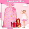 thumbnail image 3 of Oversized Pink Birthday Gift Bag Large Plastic Present Wrapping Bag, 3 of 7