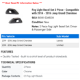 thumbnail image 2 of Fog Light Bezel Set 2 Piece - Compatible with 2014 - 2016 Jeep Grand Cherokee 2015, 2 of 2