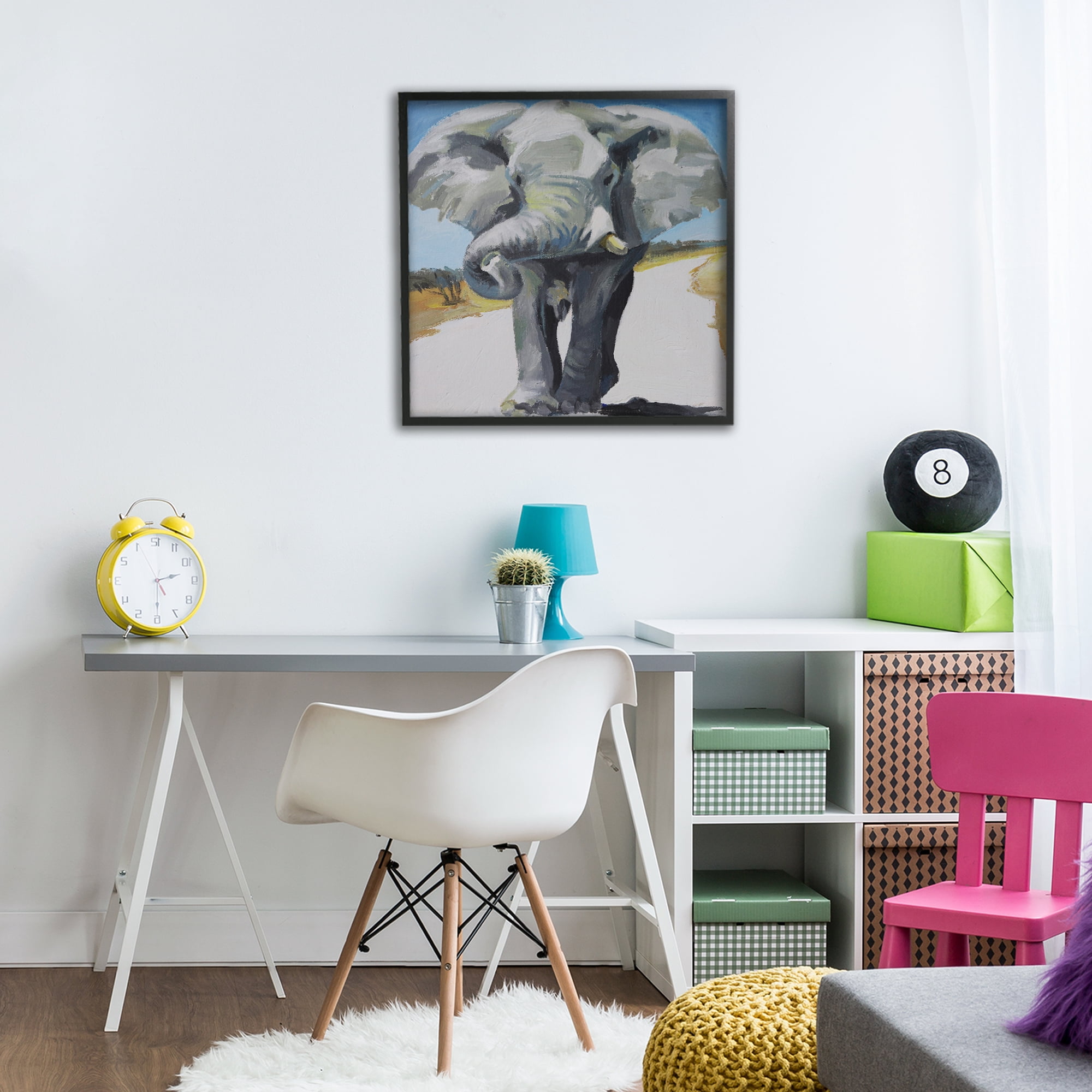 Stupell Industries Majestic Elephant on Path Black Framed Giclee Art, design by Violeta Vollmer