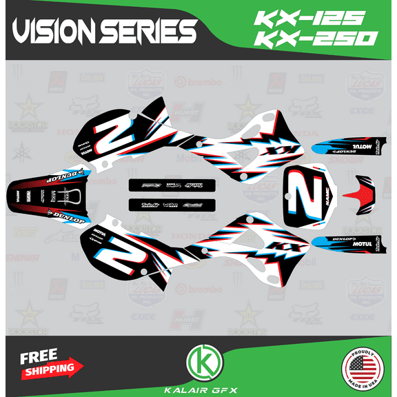 Kalair GFX Graphics Kit for Kawasaki KX125 (1999-2002) Vision Series