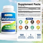(3 pack) Best Naturals Melatonin 10 mg 120 Tablets