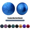 thumbnail image 4 of Graflsoa 14-Inch Alloy Steel Tongue Drum in D Key, 15 Tones, Adjustable Timbre with Sound Stopper, Includes Mallets, Bag, Wiping Cloth, and Music Score, 5 Color Options (Sky Blue), 4 of 7