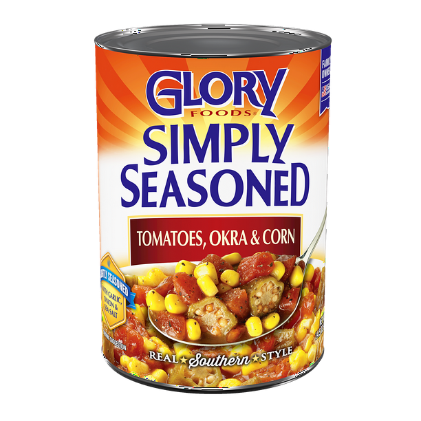Glory Foods Canned Tomatoes Okra & Corn, 15 oz
