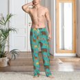 thumbnail image 5 of Uemuo Cute Animals Pattern Men's Wide Leg Palazzo Lounge Pants with Pockets Light Weight Loose Comfy Casual Pajama Pants-XX-Large, 5 of 9
